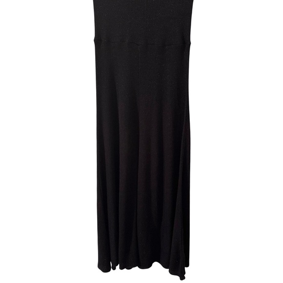 Anthropologie Maeve Samson Knitted Turtleneck Midi Dress Black Sparkle Size M - Picture 7 of 12